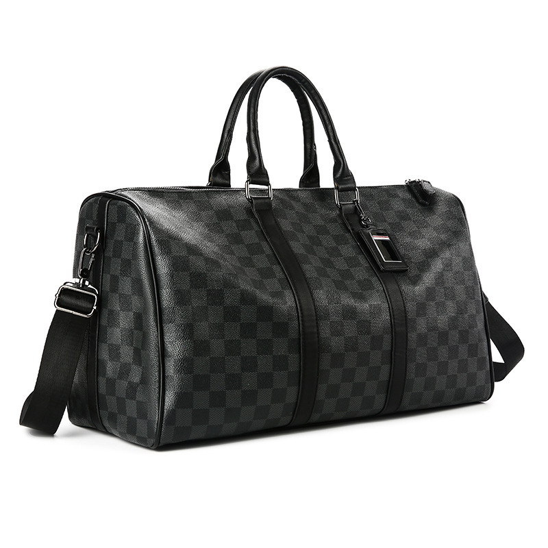 Large Capacity Short Distance Crossbody Bag Korean Plaid Travel Handbag - Image 9